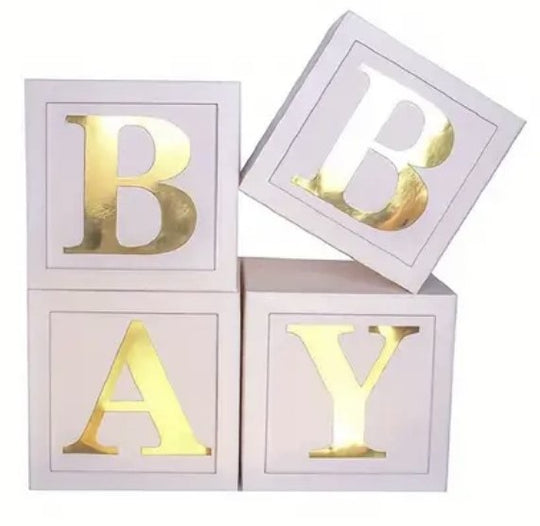 White/Gold Baby Box